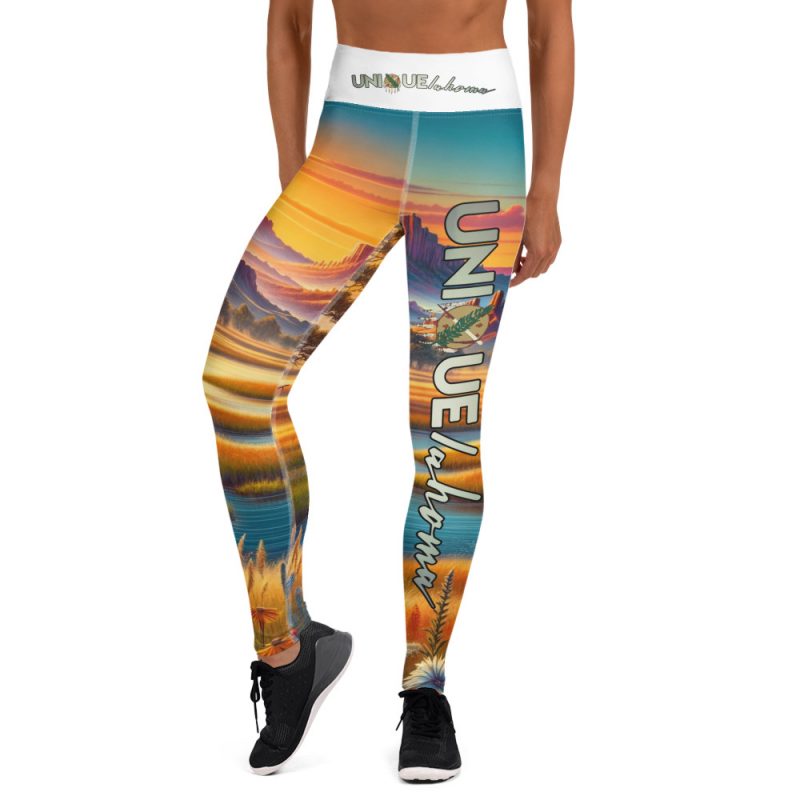 Uniquelahoma Vibrant Landscape Yoga Leggings